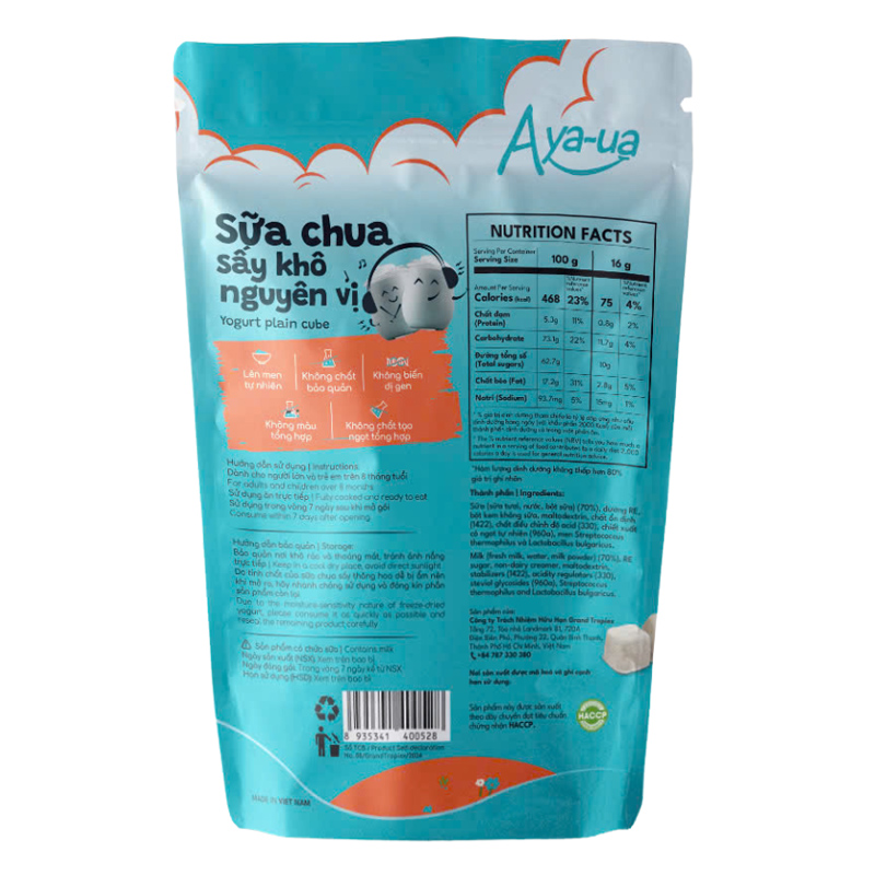 Sữa chua khô sấy thăng hoa vị cà rốt Aya-ua gói 16g (từ 8 tháng) 26
