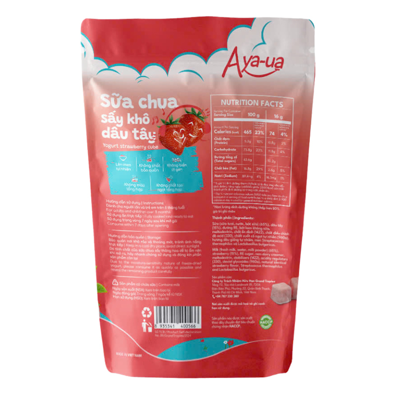 Sữa chua khô sấy thăng hoa vị cà rốt Aya-ua gói 16g (từ 8 tháng) 6