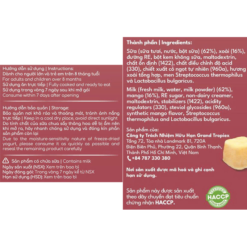 Sữa chua khô sấy thăng hoa vị cà rốt Aya-ua gói 16g (từ 8 tháng) 32