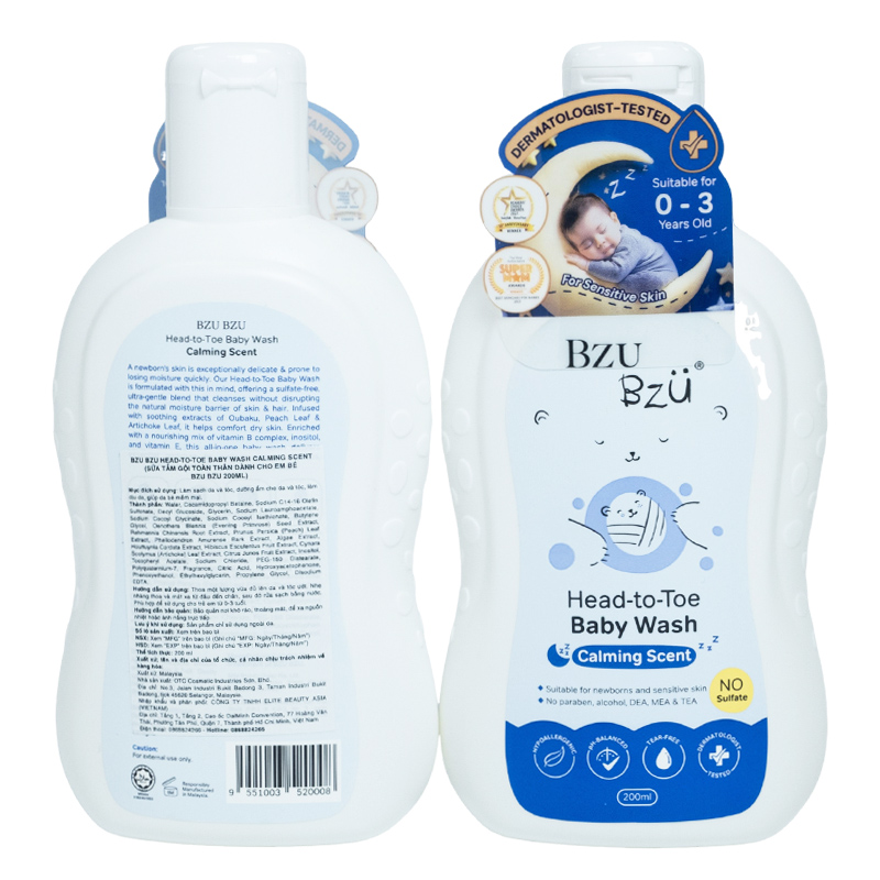 Sữa tắm & gội 2in1 cho bé BZU BZU hương dịu nhẹ 600 ml (0 - 3 tuổi) 7