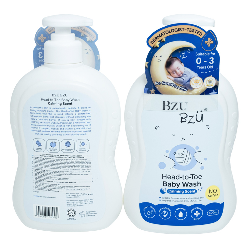 Sữa tắm & gội 2in1 cho bé BZU BZU hương dịu nhẹ 600 ml (0 - 3 tuổi) 3