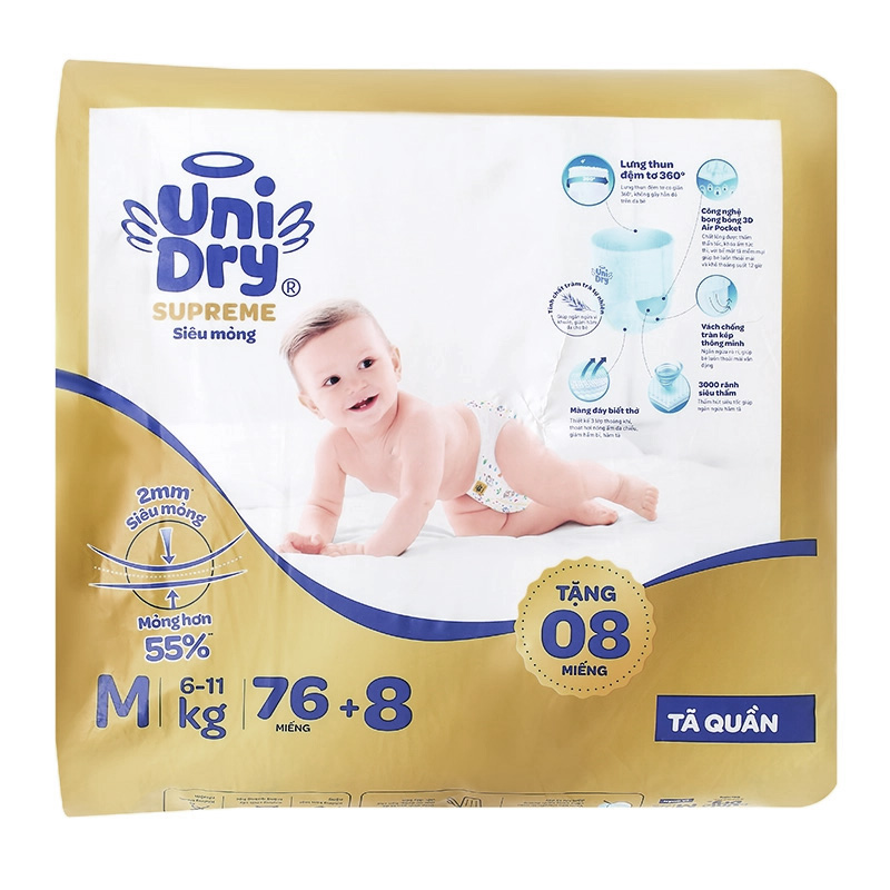 Tã quần Unidry Supreme Thin & Soft size L 68 + 8 miếng (9 - 14 kg) 17