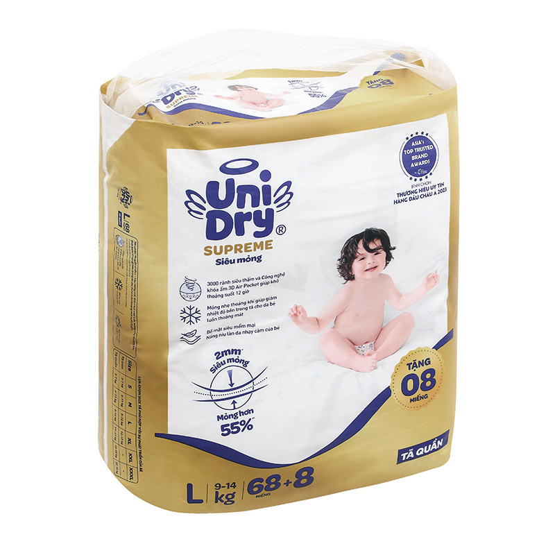 Tã quần Unidry Supreme Thin & Soft size L 68 + 8 miếng (9 - 14 kg) 4