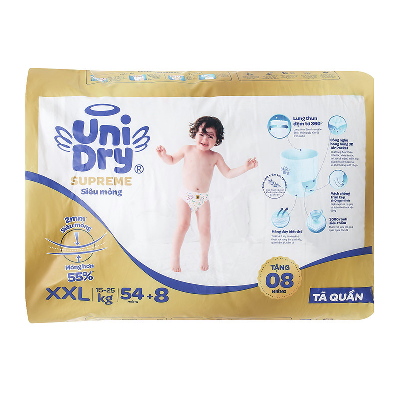 Tã quần Unidry Supreme Thin & Soft size L 68 + 8 miếng (9 - 14 kg) 47