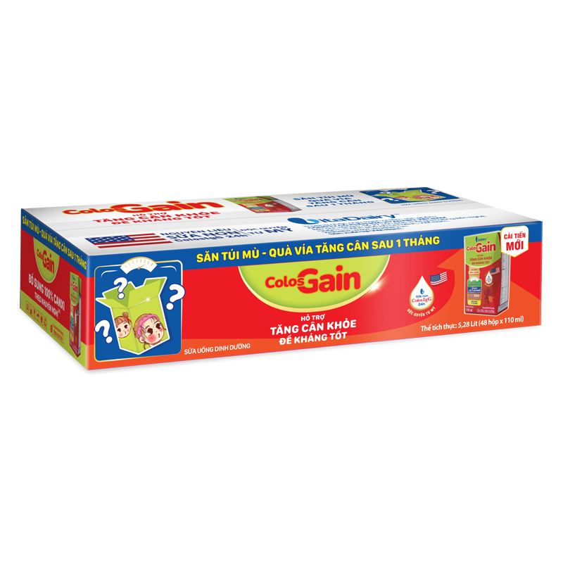 Lốc 4 hộp sữa non pha sẵn Colos Gain hương vani 110 ml (từ 1 tuổi) - Giao bao bì ngẫu nhiên 18