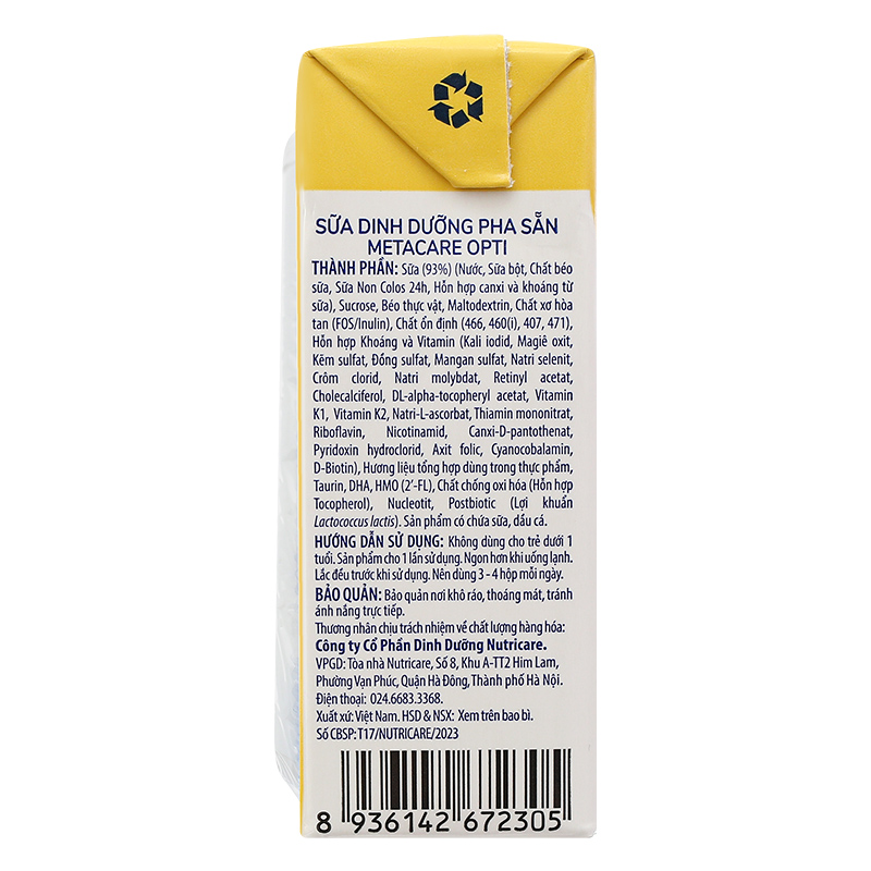 Thùng 48 hộp sữa pha sẵn MetaCare Opti 110 ml (từ 1 tuổi) 11