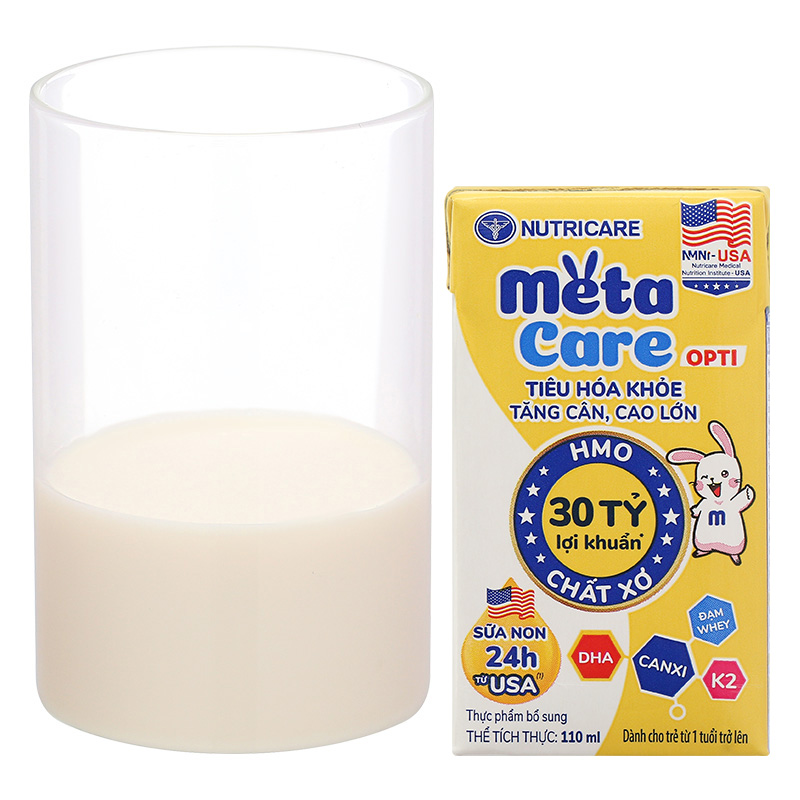 Thùng 48 hộp sữa pha sẵn MetaCare Opti 110 ml (từ 1 tuổi) 12