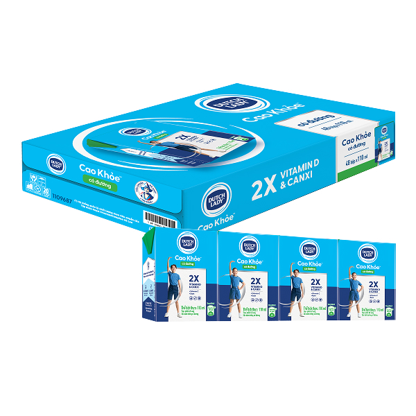 Thùng 48 hộp sữa tươi tiệt trùng Dutch Lady cao khỏe có đường