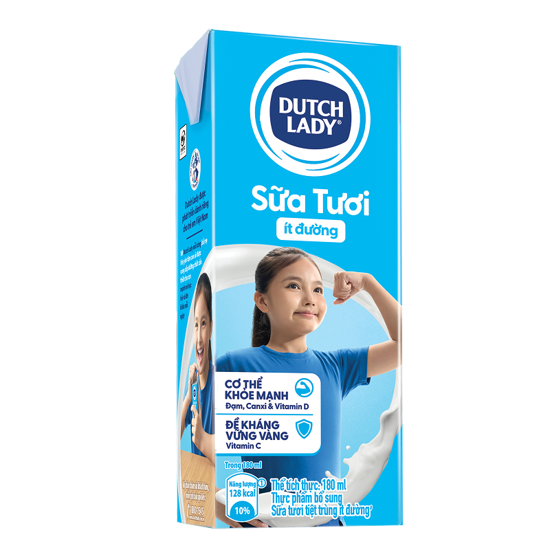 Thùng 48 hộp sữa tươi tiệt trùng Dutch Lady ít đường 180 ml (từ 1 tuổi) 3