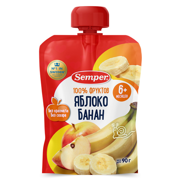 Trái cây nghiền Semper táo, chuối