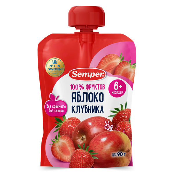 Trái cây nghiền Semper táo, dâu