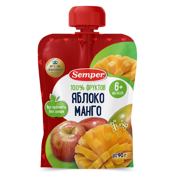 Trái cây nghiền Semper táo, xoài