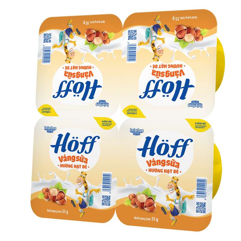 Lốc 4 hũ váng sữa Hoff vị hạt dẻ 55g (từ 6 tháng) - Giao bao bì ngẫu nhiên 3