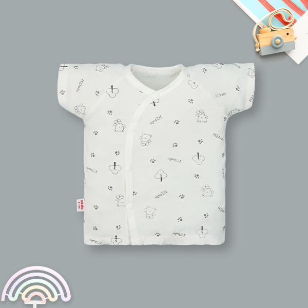 Áo tay ngắn unisex IQ Baby visco trắng