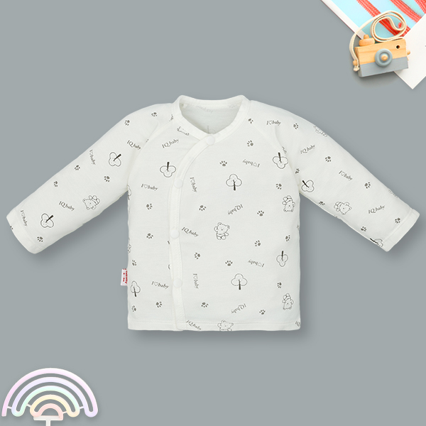 Áo tay dài unisex IQ Baby visco trắng