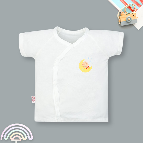 Áo tay ngắn unisex IQ Baby visco trắng