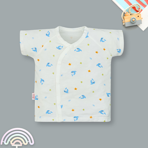 Áo tay ngắn unisex IQ Baby visco trắng