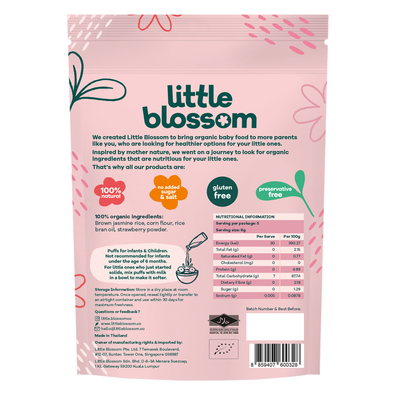 Bánh gạo lứt hữu cơ ăn dặm Little Blossom vị khoai lang tím 40g (từ 9 tháng) 11
