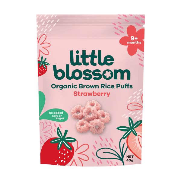 Bánh gạo lứt hữu cơ Little Blossom vị dâu