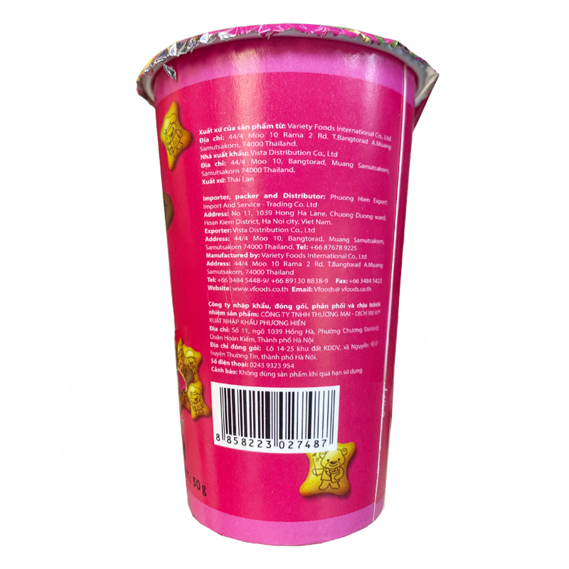 Bánh quy gấu đồ chơi khủng long VFOODS vị dâu ly 50g (từ 2 tuổi) 3