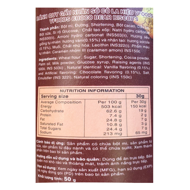 Bánh quy gấu đồ chơi khủng long VFOODS vị dâu ly 50g (từ 2 tuổi) 14
