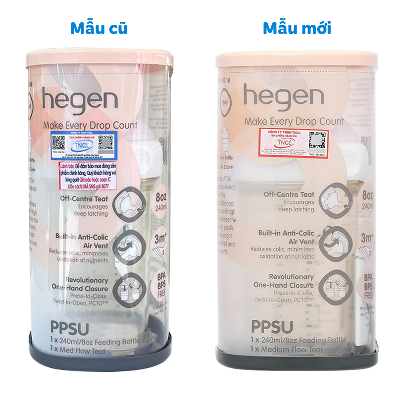 Bình sữa nhựa PPSU Hegen cổ rộng 240 ml (3 – 6 tháng) 2