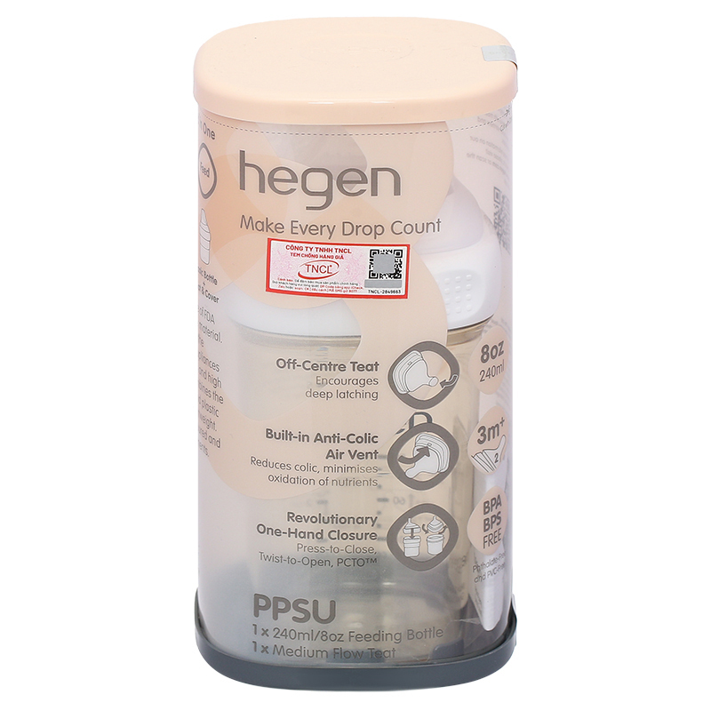 Bình sữa nhựa PPSU Hegen cổ rộng 240 ml (3 – 6 tháng) 6
