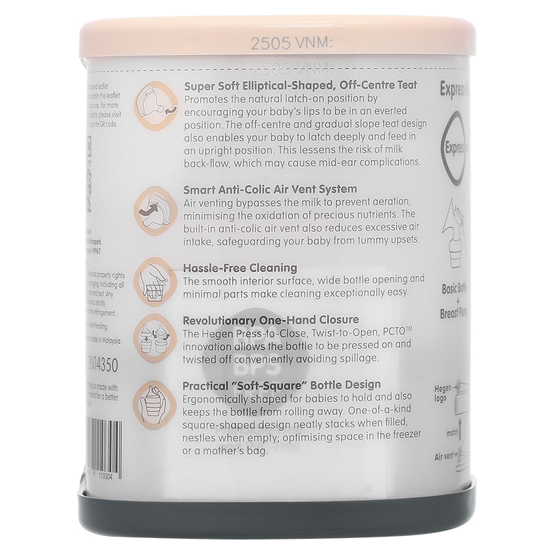 Bình sữa nhựa PPSU Hegen cổ rộng 240 ml (3 – 6 tháng) 30