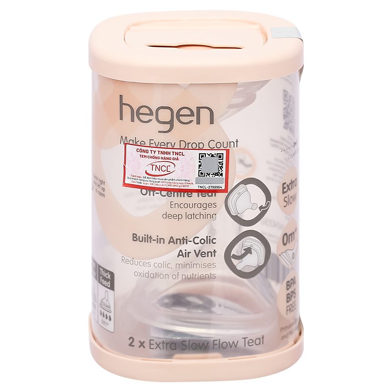 Bộ 2 núm ti Hegen cổ rộng size Extract Flow (0 - 1 tháng) 6