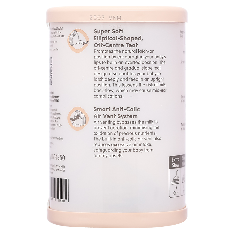 Bộ 2 núm ti Hegen cổ rộng size Extract Flow (0 - 1 tháng) 8