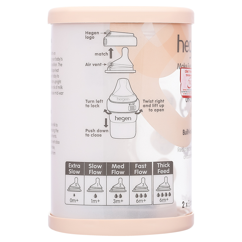Bộ 2 núm ti Hegen cổ rộng size Extract Flow (0 - 1 tháng) 9