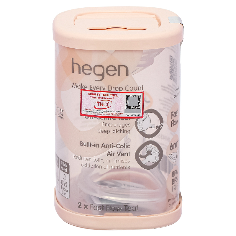 Bộ 2 núm ti Hegen cổ rộng size Extract Flow (0 - 1 tháng) 50