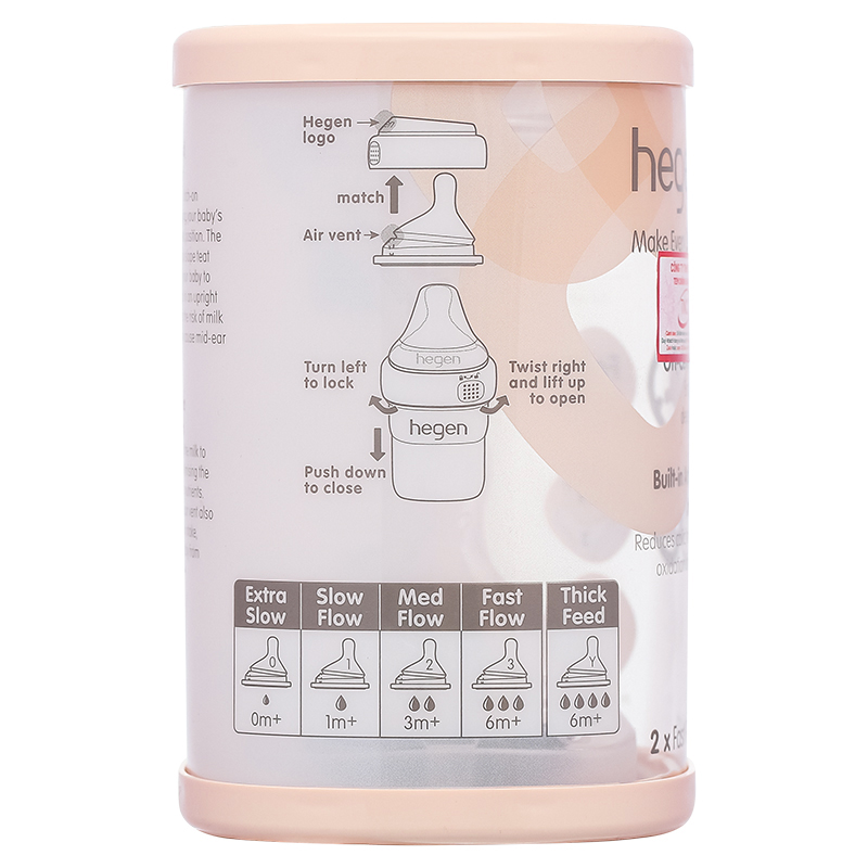 Bộ 2 núm ti Hegen cổ rộng size Extract Flow (0 - 1 tháng) 54