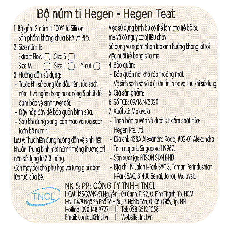Bộ 2 núm ti Hegen cổ rộng size Extract Flow (0 - 1 tháng) 22