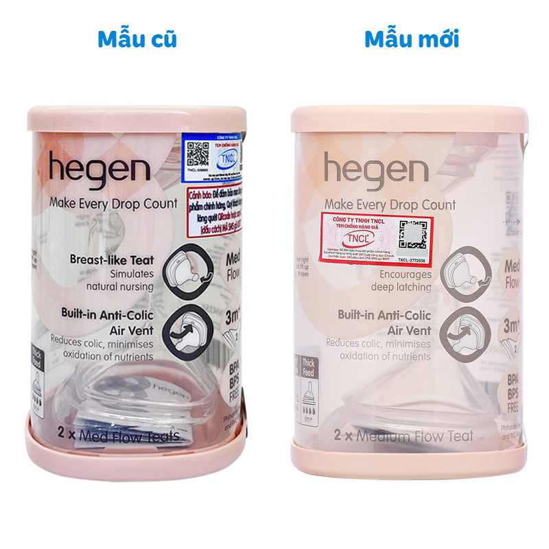 Bộ 2 núm ti Hegen cổ rộng size Extract Flow (0 - 1 tháng) 13