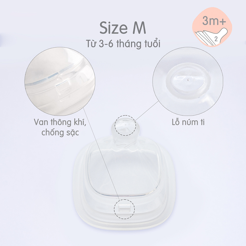 Bộ 2 núm ti Hegen cổ rộng size Extract Flow (0 - 1 tháng) 16