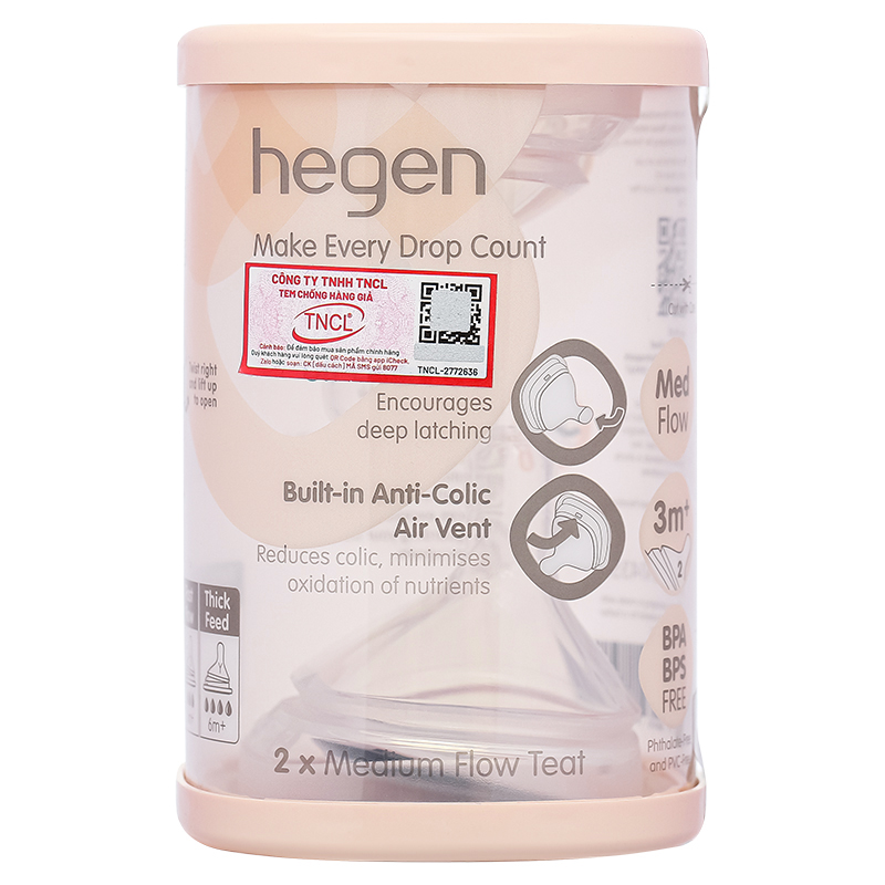 Bộ 2 núm ti Hegen cổ rộng size Extract Flow (0 - 1 tháng) 18