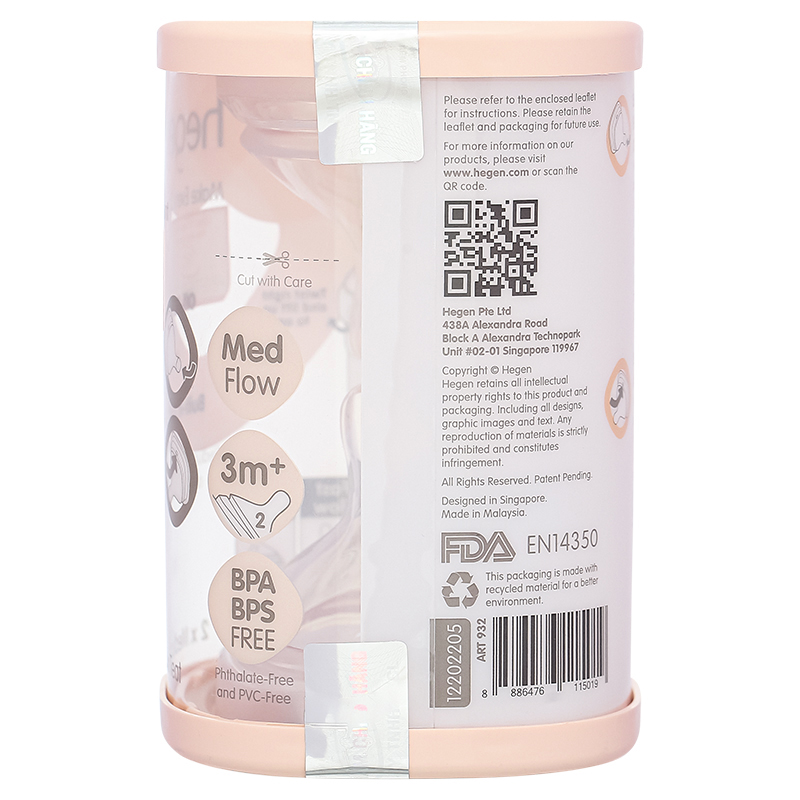 Bộ 2 núm ti Hegen cổ rộng size Extract Flow (0 - 1 tháng) 19