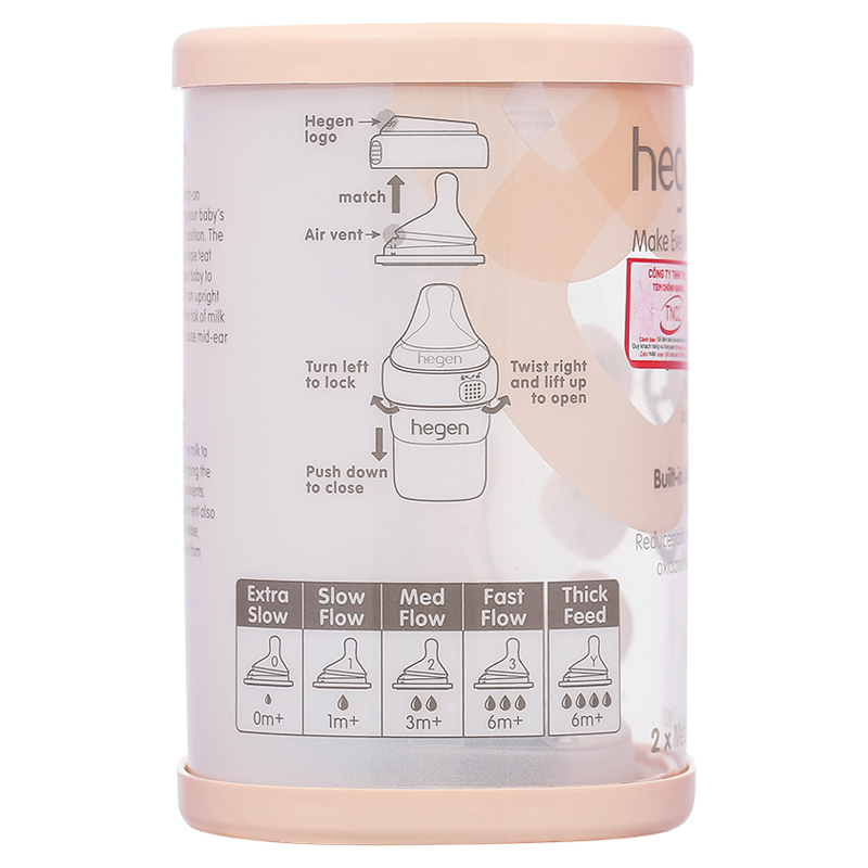 Bộ 2 núm ti Hegen cổ rộng size Extract Flow (0 - 1 tháng) 21