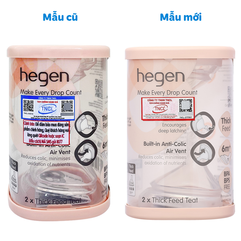 Bộ 2 núm ti Hegen cổ rộng size Extract Flow (0 - 1 tháng) 24