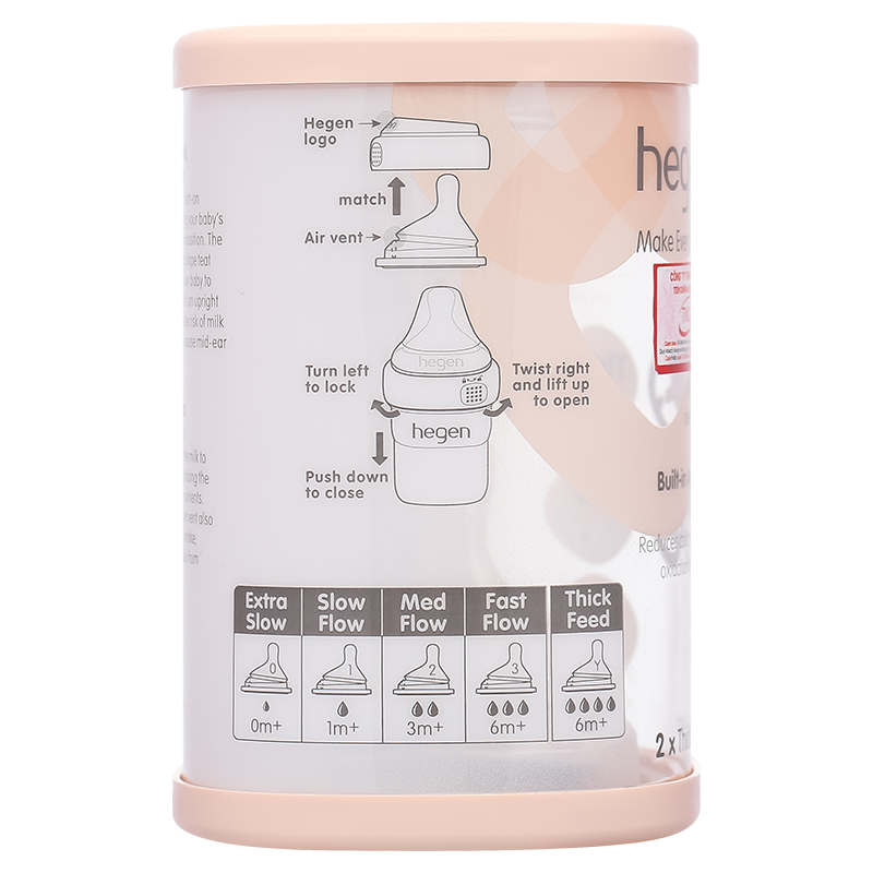 Bộ 2 núm ti Hegen cổ rộng size Extract Flow (0 - 1 tháng) 30