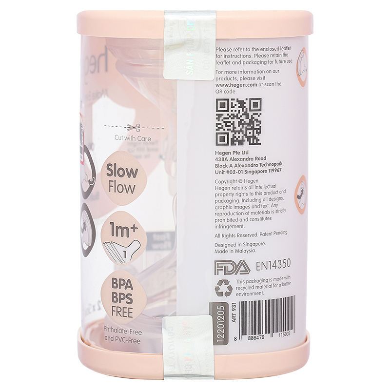 Bộ 2 núm ti Hegen cổ rộng size Extract Flow (0 - 1 tháng) 41