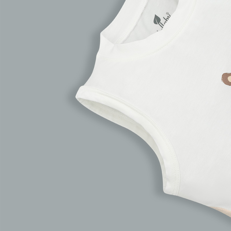 Bộ sát nách bé trai Lullaby NH372N màu trắng - nâu 5
