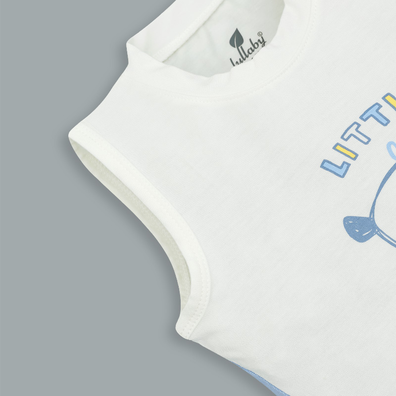 Bộ sát nách bé trai Lullaby NH372N màu trắng - nâu 17