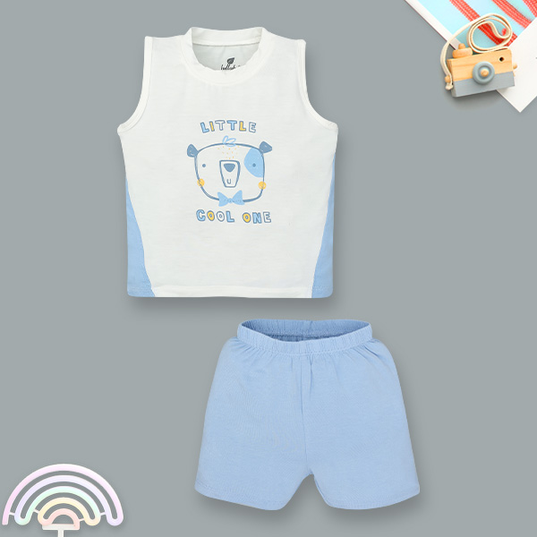 Bộ bé trai Lullaby bamboo trắng - xanh