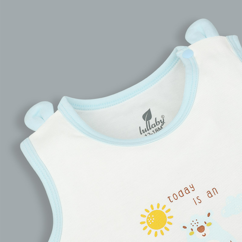 Bộ sát nách bé trai Lullaby NH345N màu trắng - xanh mint 17