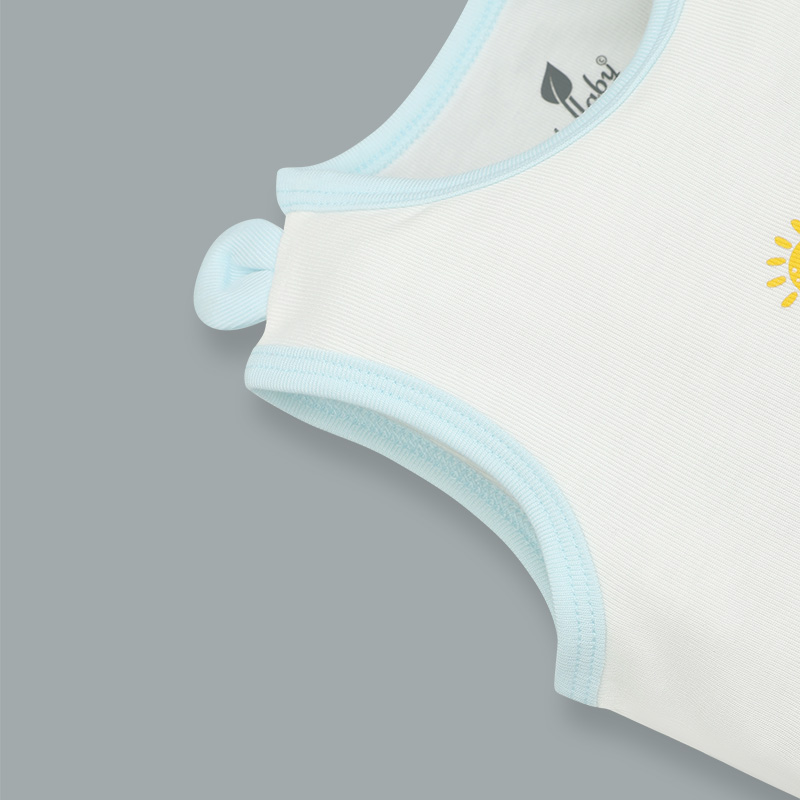 Bộ sát nách bé trai Lullaby NH345N màu trắng - xanh mint 18