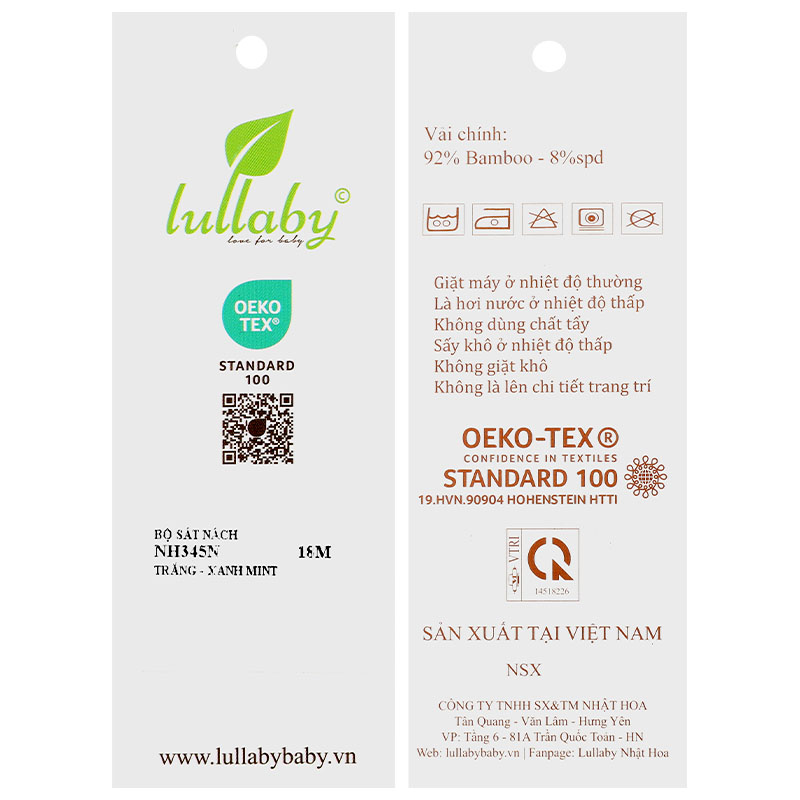 Bộ sát nách bé trai Lullaby NH345N màu trắng - xanh mint 13