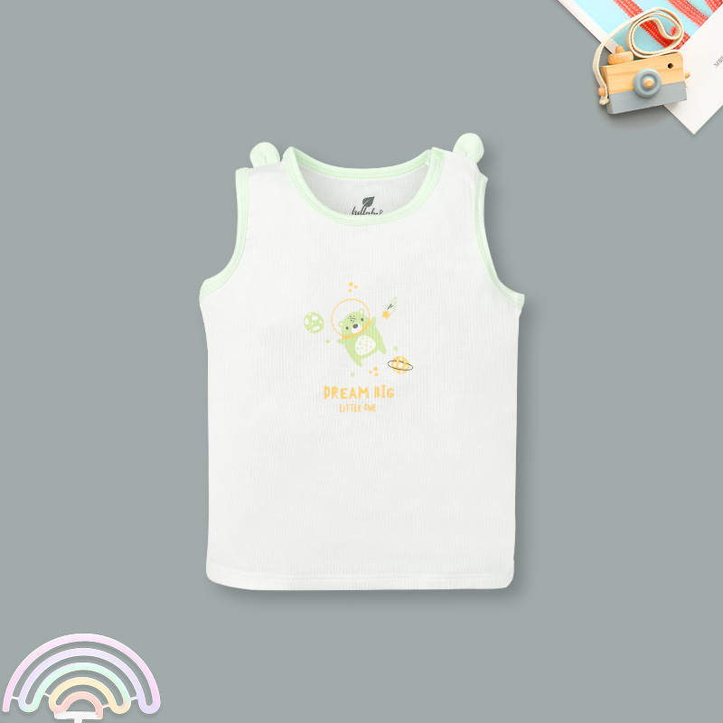 Bộ sát nách bé trai Lullaby NH345N màu trắng - xanh mint 2