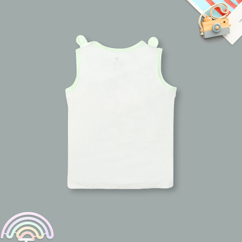Bộ sát nách bé trai Lullaby NH345N màu trắng - xanh mint 3